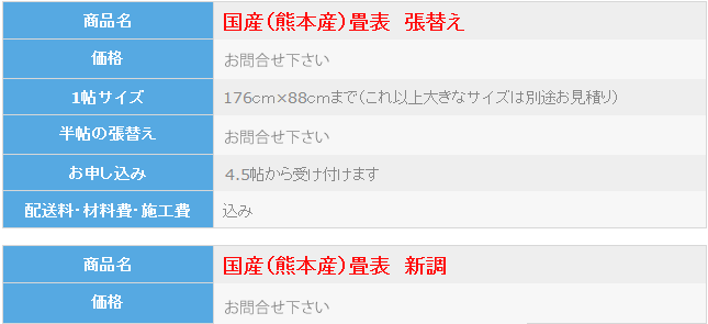 国産畳の張替え
